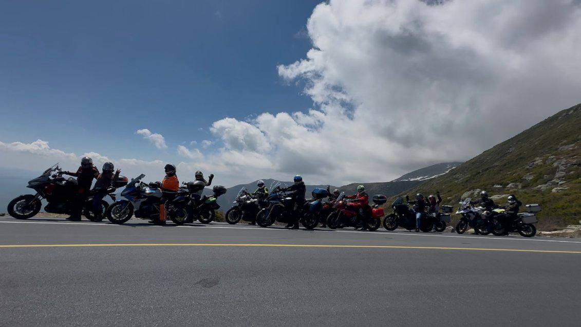 Full group lined up on the Mt. Washington Auto Road