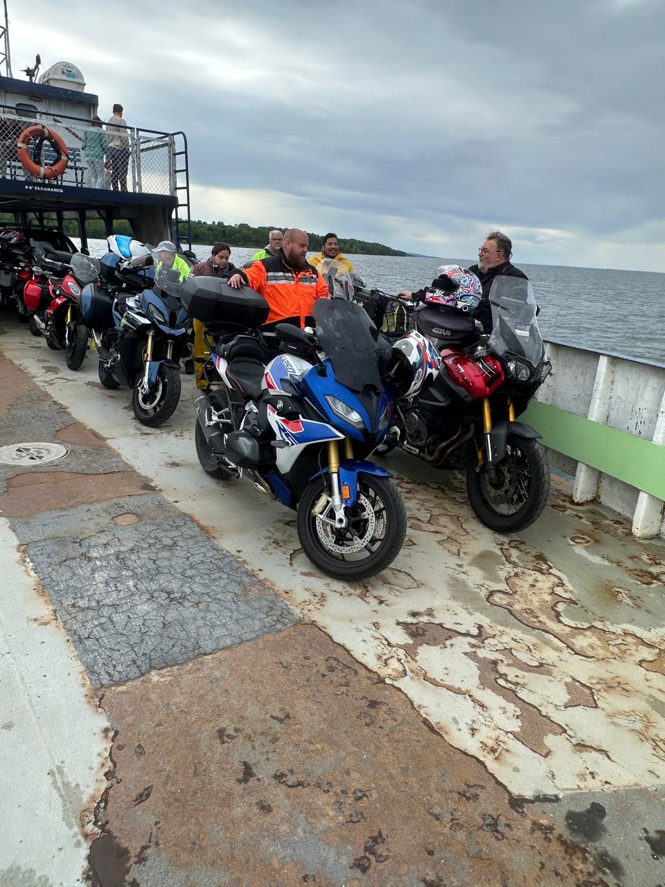 Bikes on the ferry deck, Lake Champlain