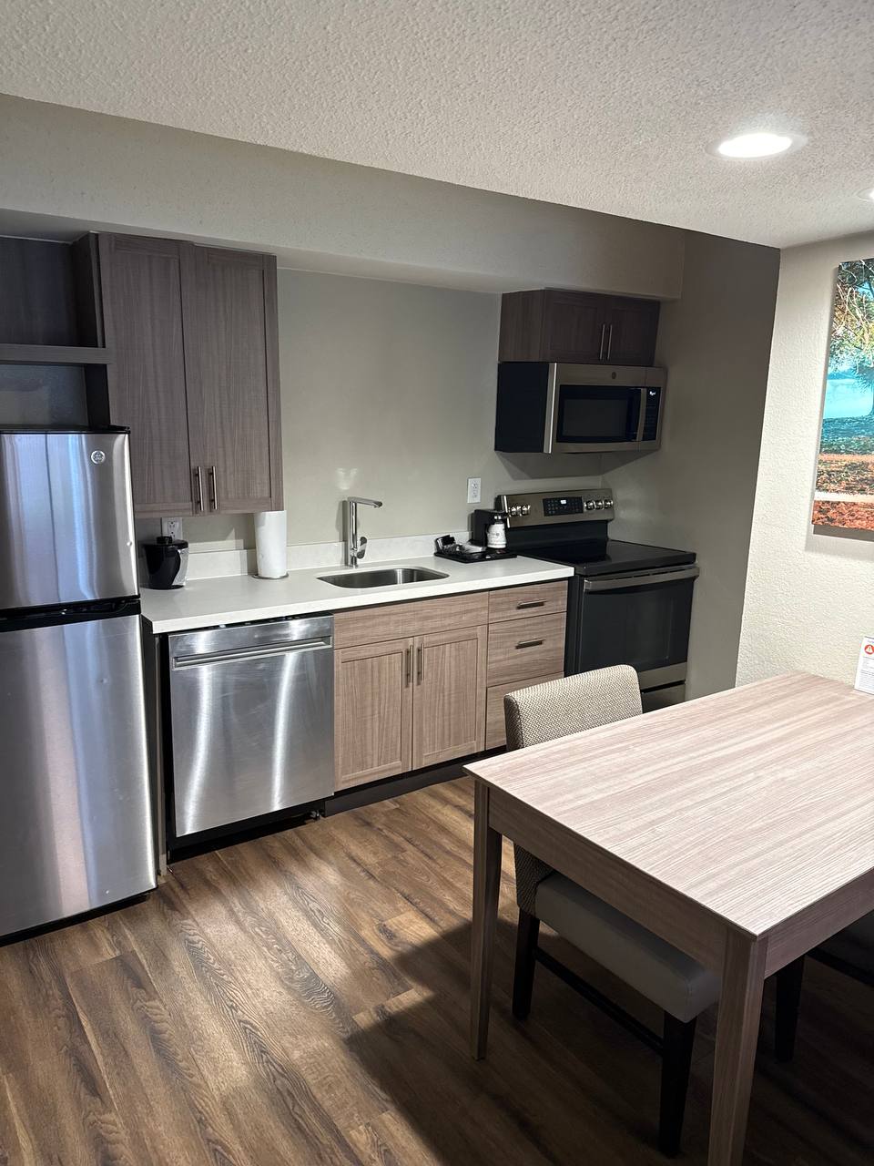 The Best Western upgrade — full kitchen and all